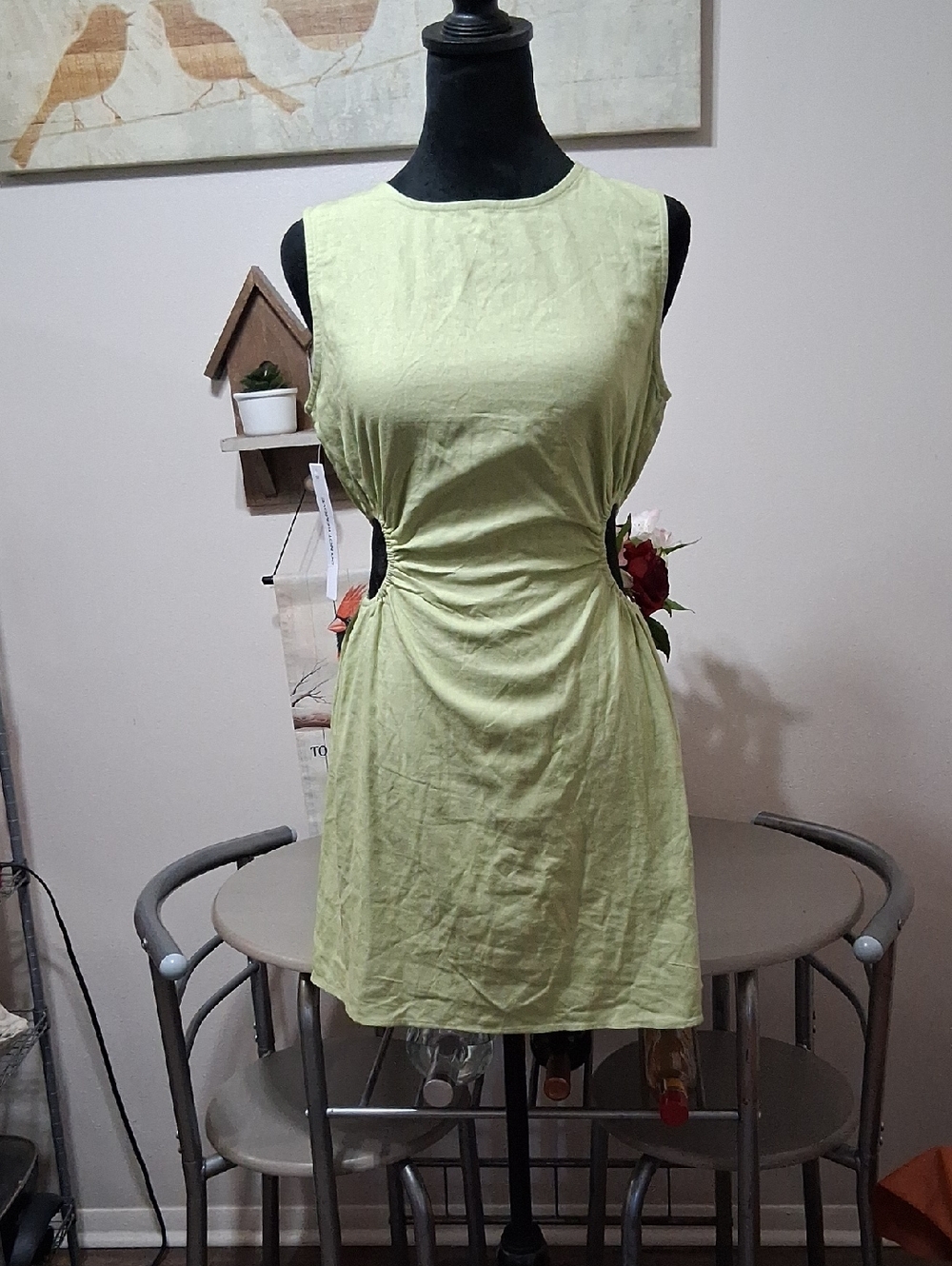 Princess Polly Light Green Sleeveless Cutout Mini Dress